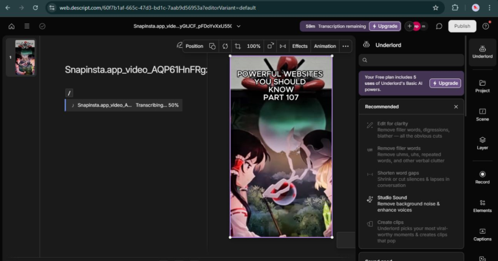 Descript AI Tool. Top Video Editing AI Tool 2025