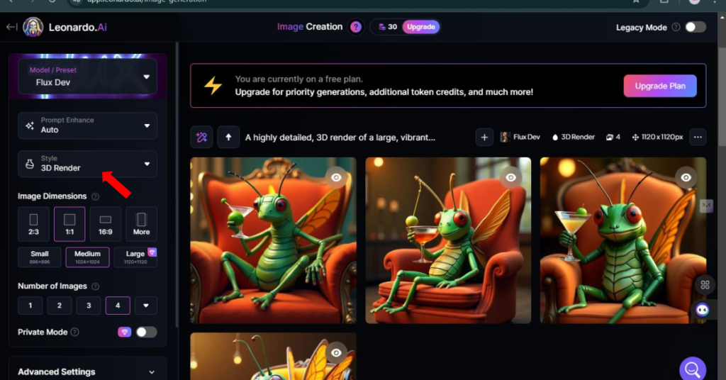 Choose a Model or Style from Leonardo AI