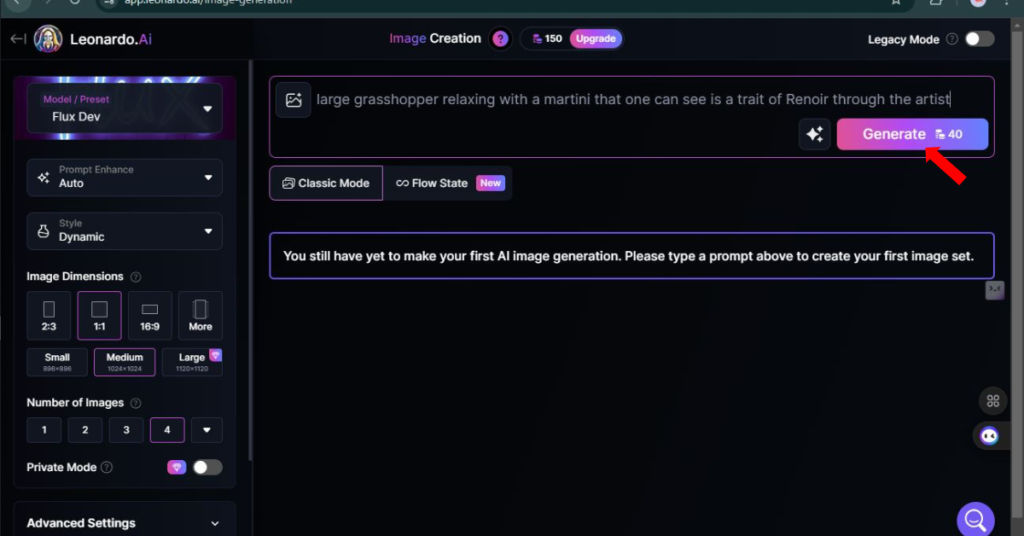 Create Your First Image from Leonardo AI