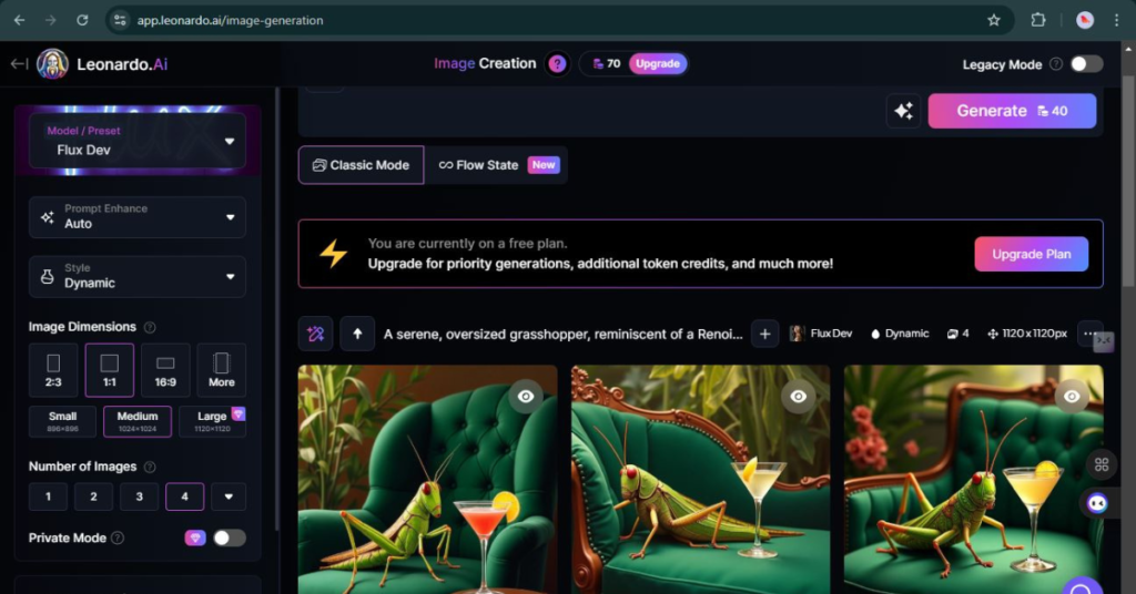 View and Review Your Results from Leonardo AI